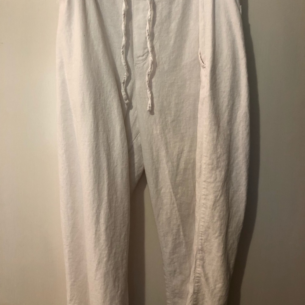 White linen pants